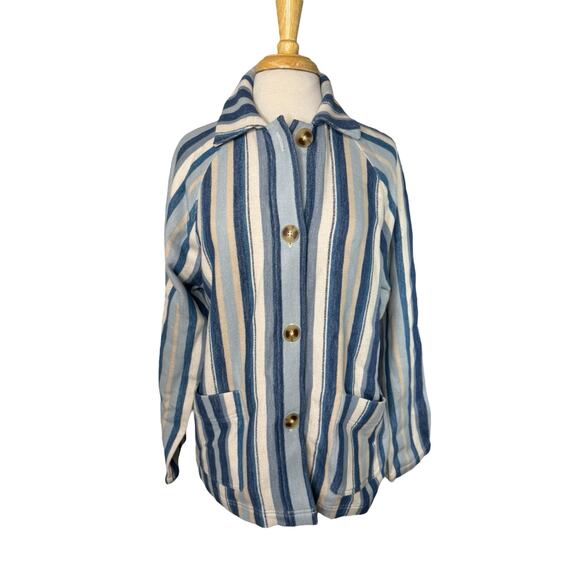 PENDLETON *NEW* Cotton Chore Jacket in Blue Stripe Size Medium Womens Cotton - Picture 1 of 10